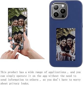 Capa de telefone inteligente com projeção traseira de foto DIY personalizável E-Ink Capa de telefone exibe fotos instantaneamente na tela de tinta Capa traseira Personalize seu telefone a qualquer