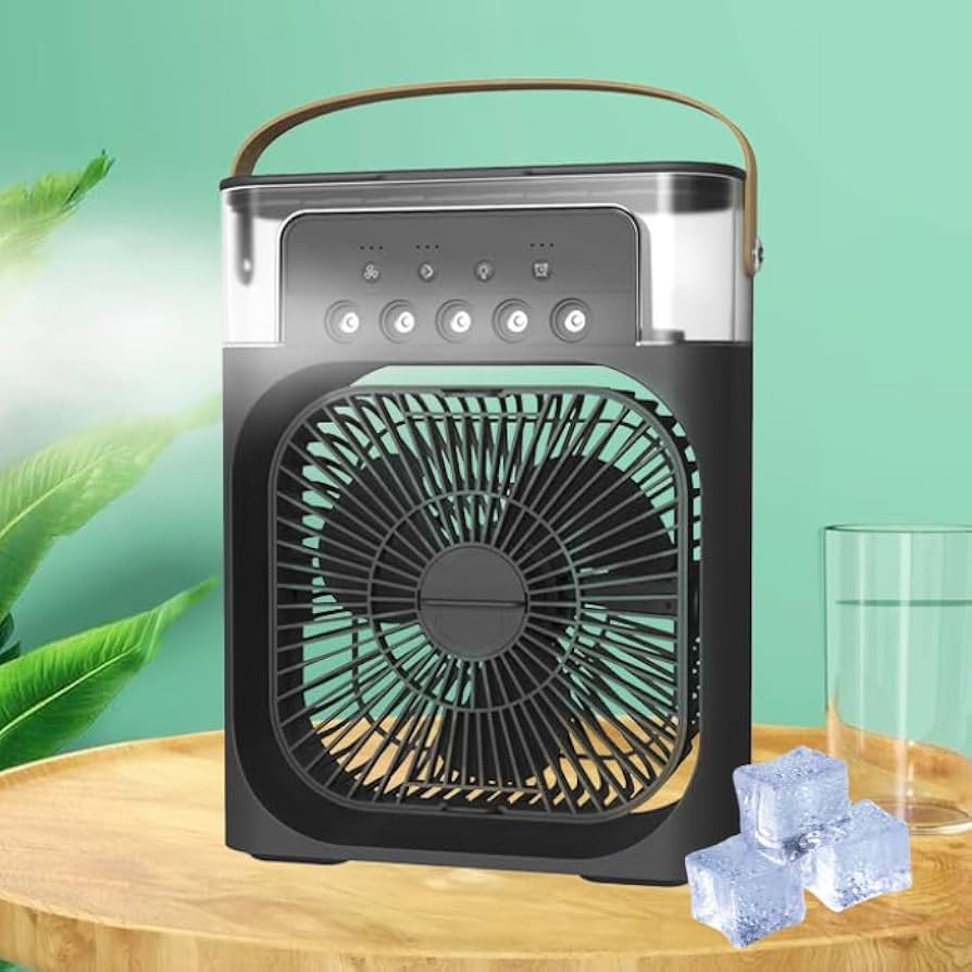 Ventilador Portátil Com Iluminação Umidificador Climatizador Cor Variada