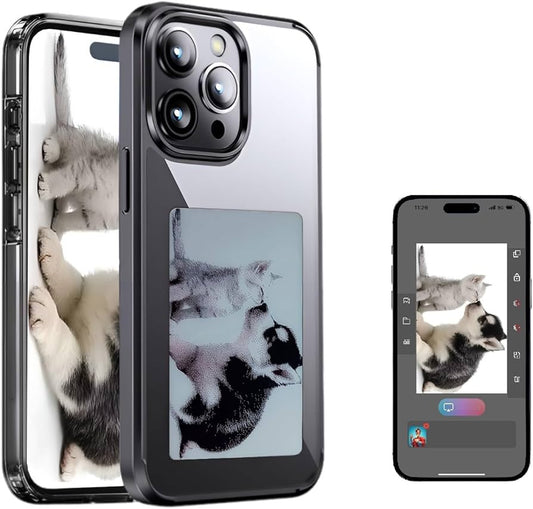 Capa de telefone inteligente com projeção traseira de foto DIY personalizável E-Ink Capa de telefone exibe fotos instantaneamente na tela de tinta Capa traseira Personalize seu telefone a qualquer