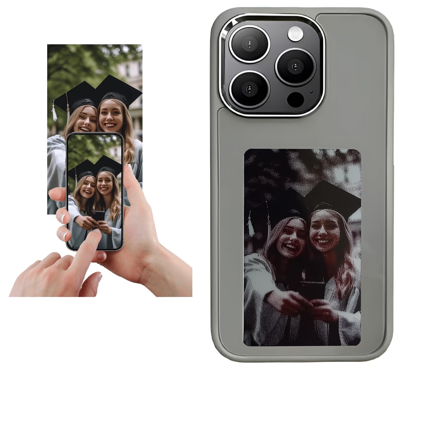 Capa de telefone inteligente com projeção traseira de foto DIY personalizável E-Ink Capa de telefone exibe fotos instantaneamente na tela de tinta Capa traseira Personalize seu telefone a qualquer