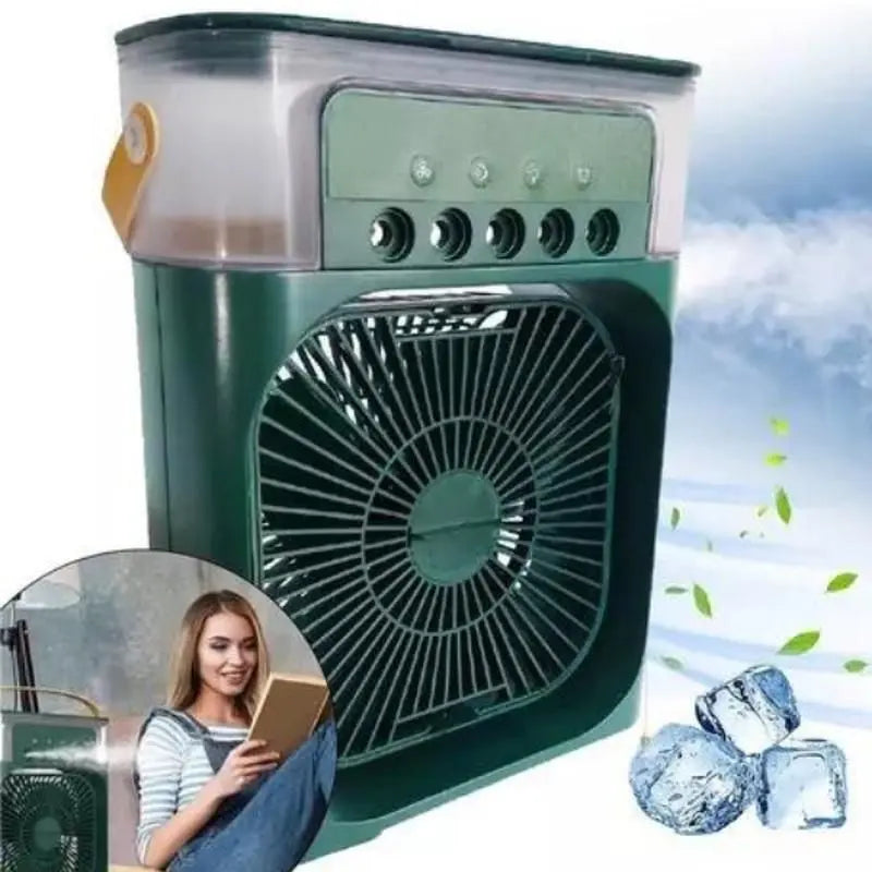 Ventilador Portátil Com Iluminação Umidificador Climatizador Cor Variada