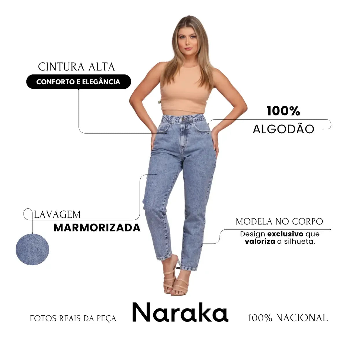 Calça Mom Jeans Feminina