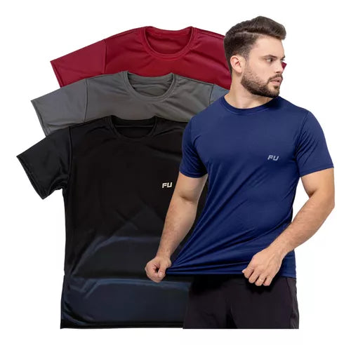 Camisa Time Fit Kit Com 4 Academia Treino Corrida Top
