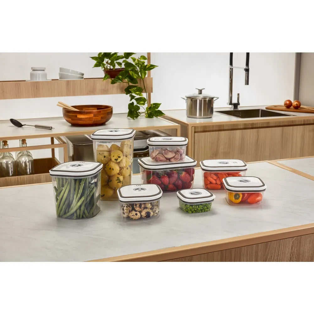 Kit Potes Plásticos Cinza 8 Unidades Electrolux