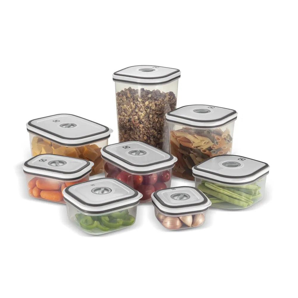 Kit Potes Plásticos Cinza 8 Unidades Electrolux