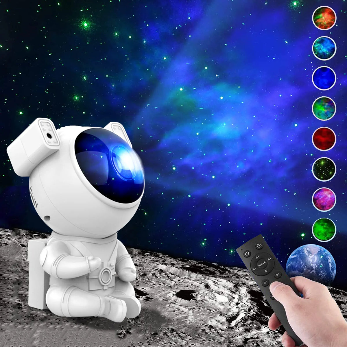Projetor Galáxia Astronauta com Controle Remoto